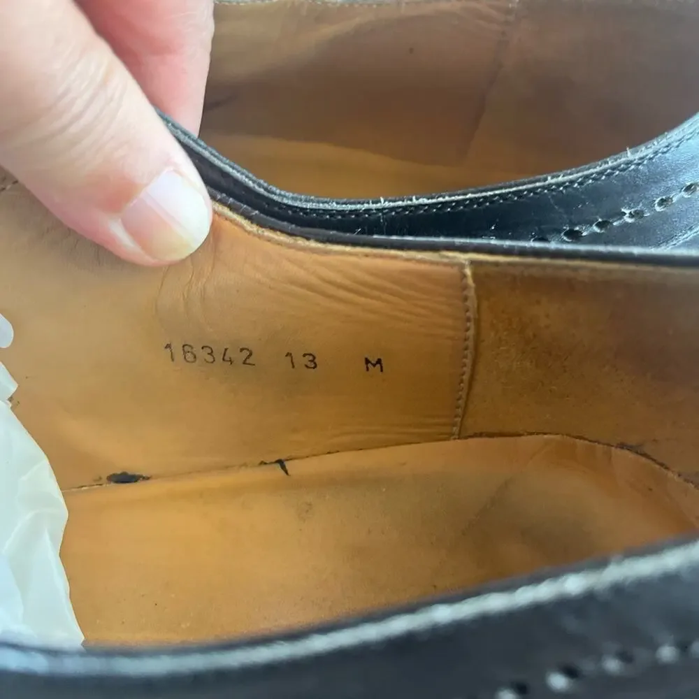 Magnanni made in Spain black Oxford shoes preppy office luxury size 13